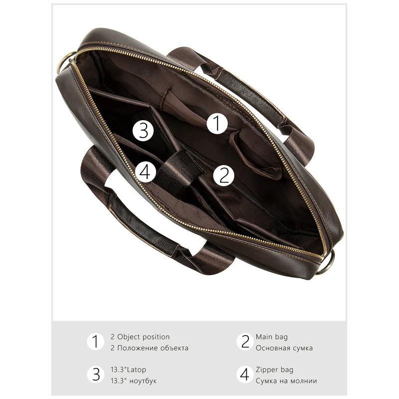 WESTAL Men's Briefcase/Genuine Leather Messenger Bag Men Leather/Business Laptop Office Bags for Men Briefcases Men's Bags