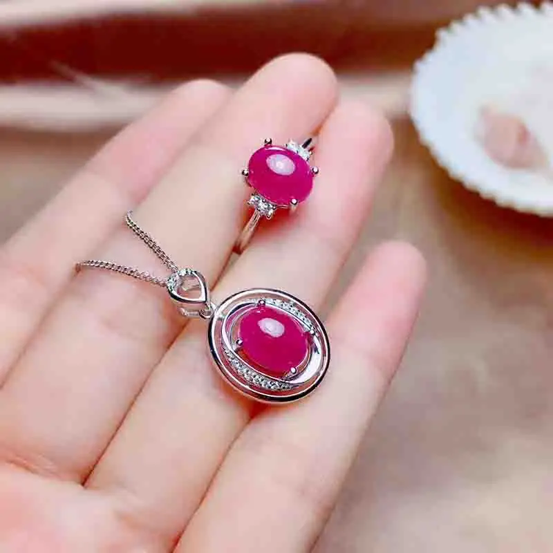 Ювелирные Изделия Из Натурального Розового рубина аксессуары и кольцо ювелирные