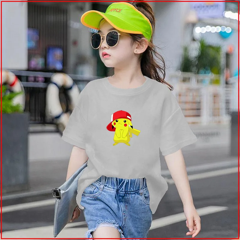 Милая Детская Повседневная футболка с принтом Пикачу Дэдпул летняя одежда для