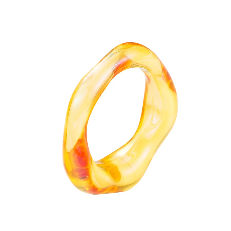 

Fashion Transparent Resin Acrylic Ring for Women Trendy Big Geometric Square Round Irregular Chunky Rings Finger Jewelry Gift