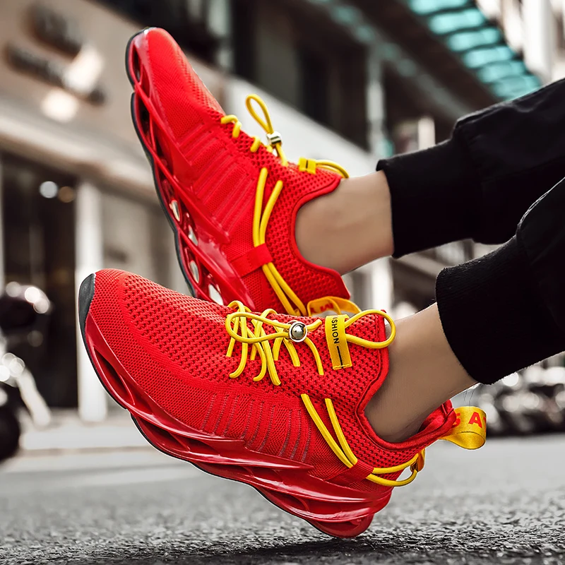 

Men's Blade Sneakers Breathable Men Shoes Comfortable Training Shoes for Men Fashion Anti-skid Cushioning Running Shoes 46