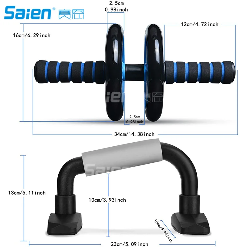4 в 1 комплект роликов AB Roller Pro с пуш ап планкой скакалкой и наколенником идеальный