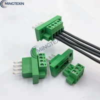 10pcs 2edgwb 5 08 through wall plug in terminal blocks connector 5 08mm 23456781012pin with flange malefemale socket