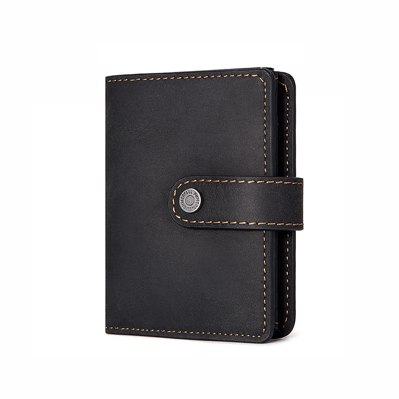 

European and American Retro Style Wallet for Men Antimagnetic Simple Large-capacity Wallet Coin Purse Genuine Leather