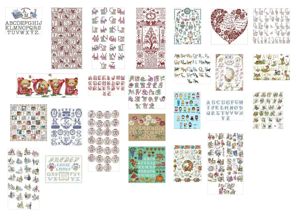Alphabet series 25 photoes choose 100% cotton threads Cross stitch sets styles Lovely Counted Stitch Kit 4 2 | Дом и сад