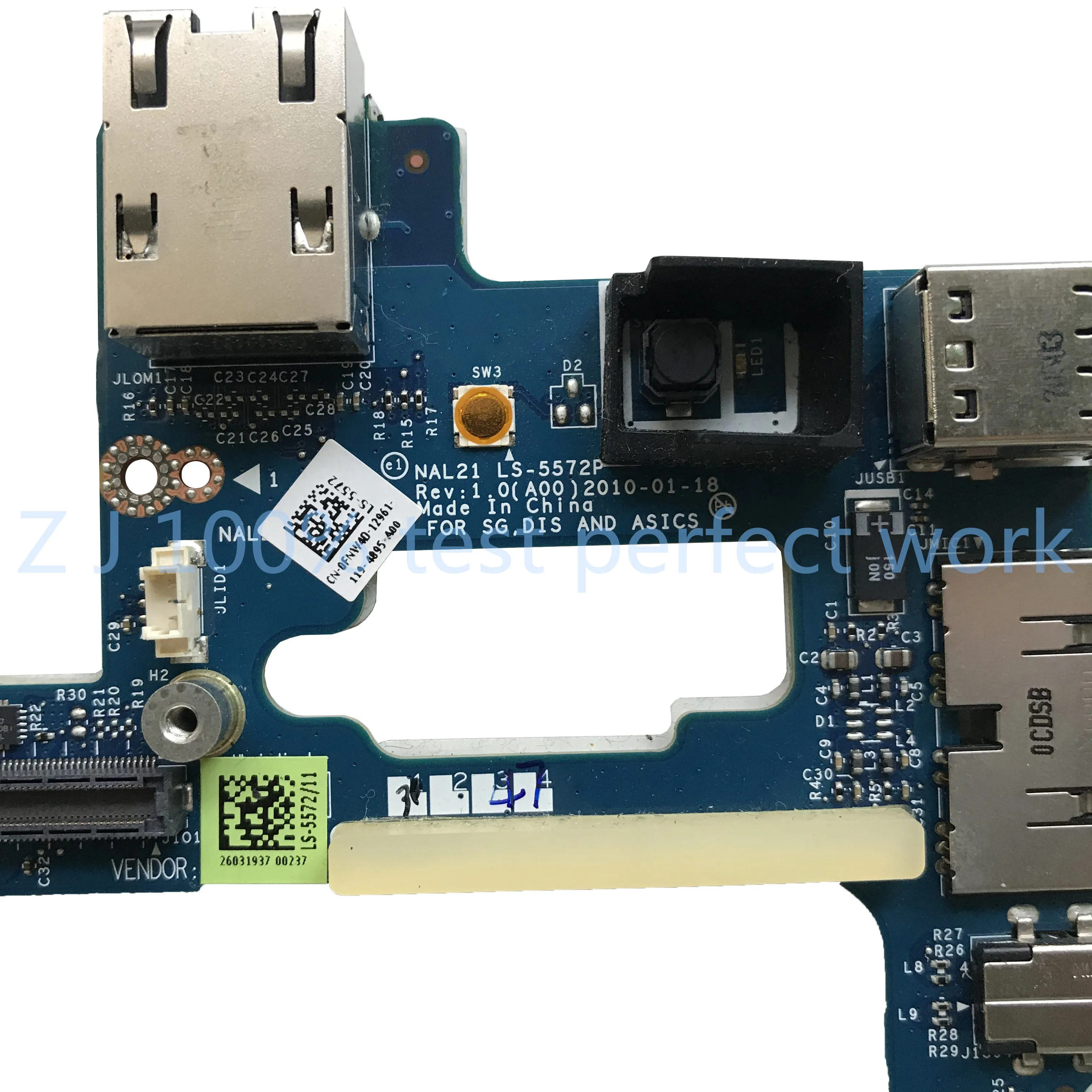 Оригинальный Для Dell E6510 аудио USB плата LS-5572P 0FNW4D FNW4D переключатель 100% тестирование