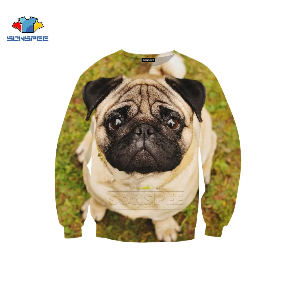 

SONSPEE Dog Animal Casual Men Women Hedging Cute Prety Fashion 3D Print Personality Streetwear Round Neck Plus Size Sweatshirt