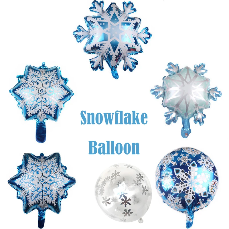 

Snowflake Foil Balloons Christmas Party Decorations Winter Snowflake Confetti Balloon Baby Shower Birthday Party Supplies