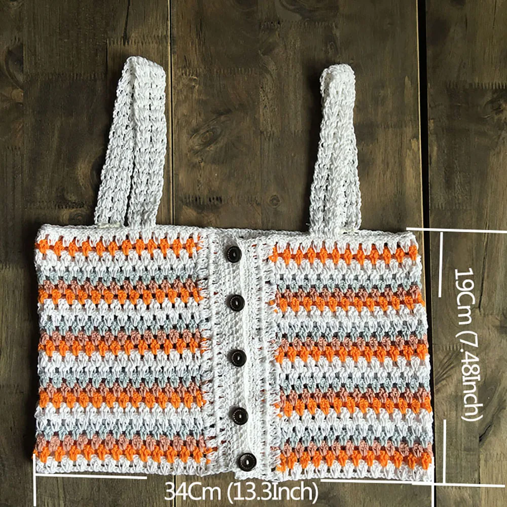 Sfit разноцветный вязаный кроп топ и шорты Летний Пляжный Женский комплект из 1