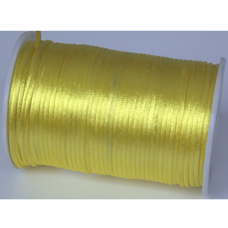 10 ярдов желтый 2 мм погремушка атласный шнур макраме бисероплетение нейлоновая