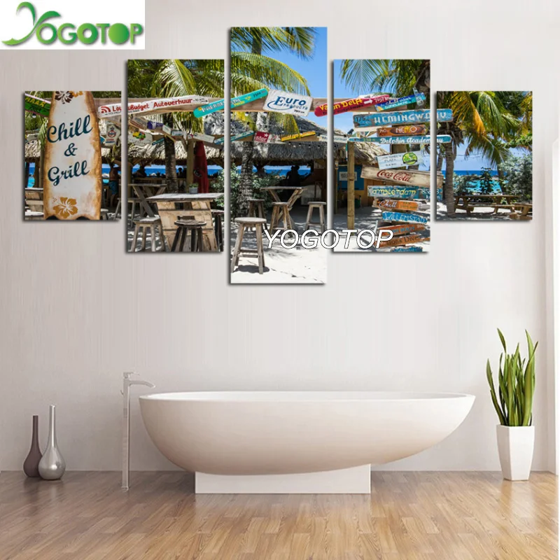 Diy алмазная живопись Аруба Гавайская морская пляжная винтажная полная мозаика