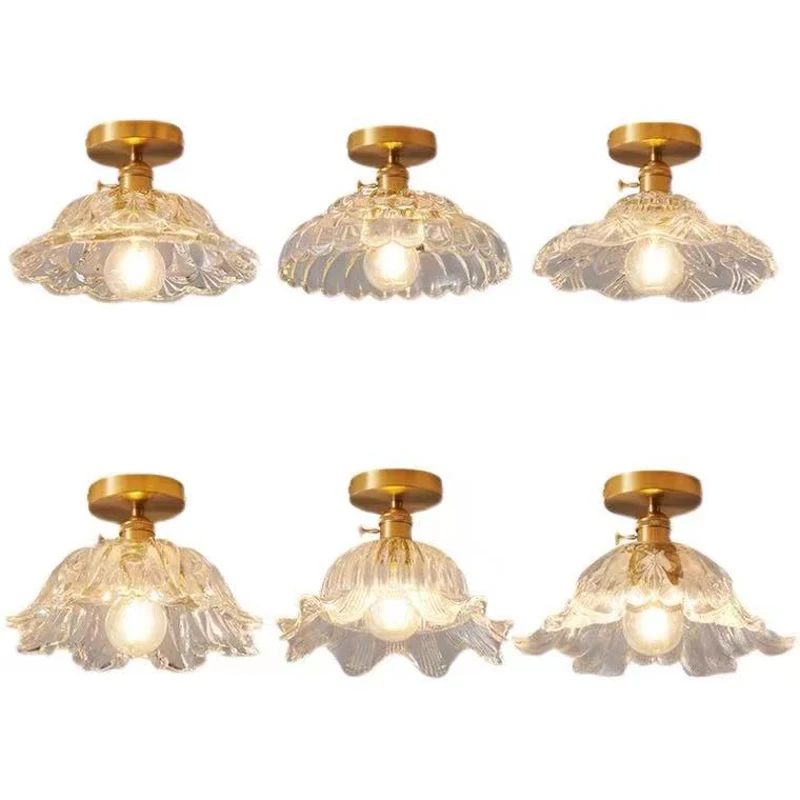 Новый японский латунный стеклянный светодиодный светильник крыльцо потолочный