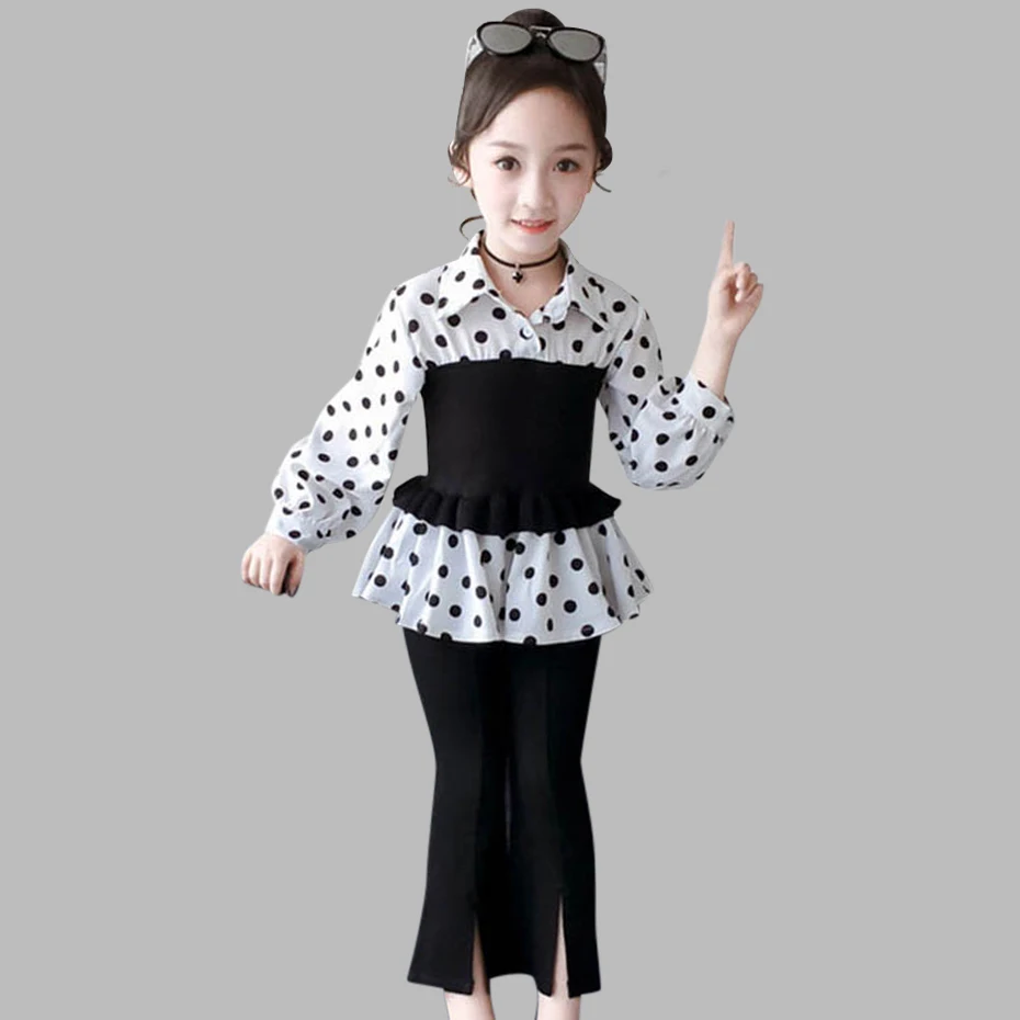 Одежда для девочек рубашка в стиле пэчворк и брюки хлопковые Комплект сезон