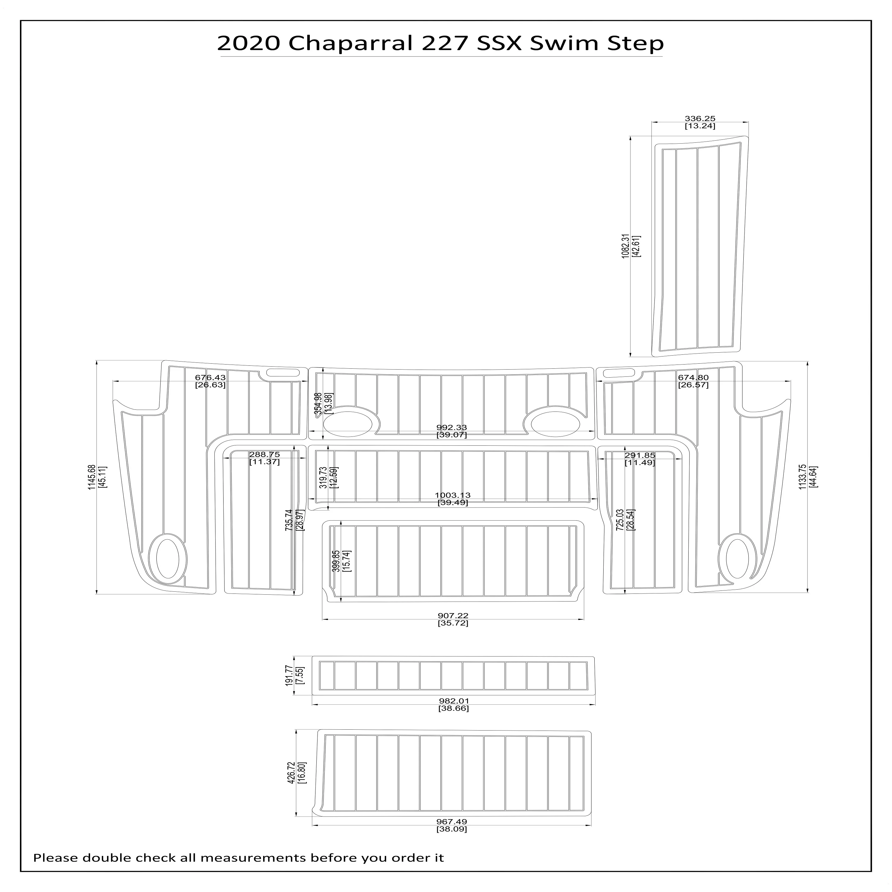 

2020 Chaparral 227 SSX Swim Step Boat EVA Faux Foam Teak Deck Floor Pad