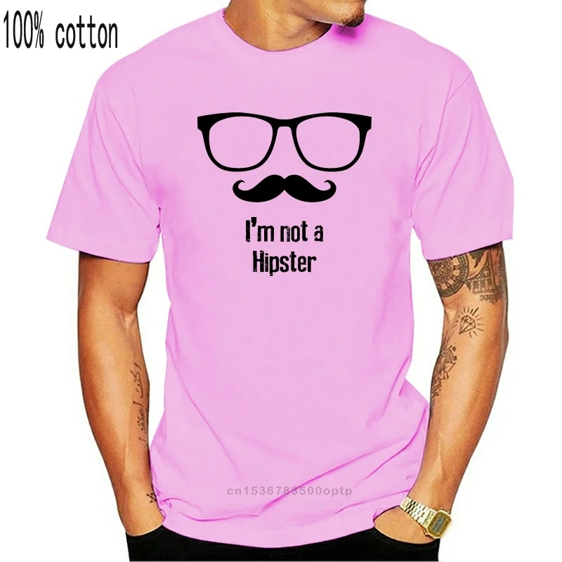 И надписью I'm Not A футболка Hipster хлопок на заказ | Мужская одежда