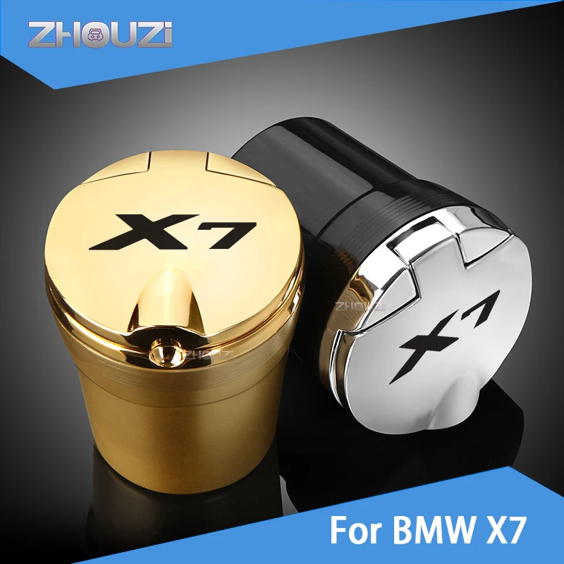 

Car Ashtray With Led Lights Car Logo Cigarette Smoke Holder Personality Ashtray For Bmw X7 G07 Auto Accessories