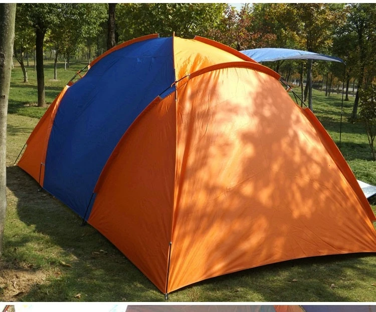 Высокое качество 5-8 человек большой шатер Водонепроницаемый двойной Слои летние палатки Открытый Кемпинг Пеший туризм и походов рыбалки охоты семейный вечерние палатка