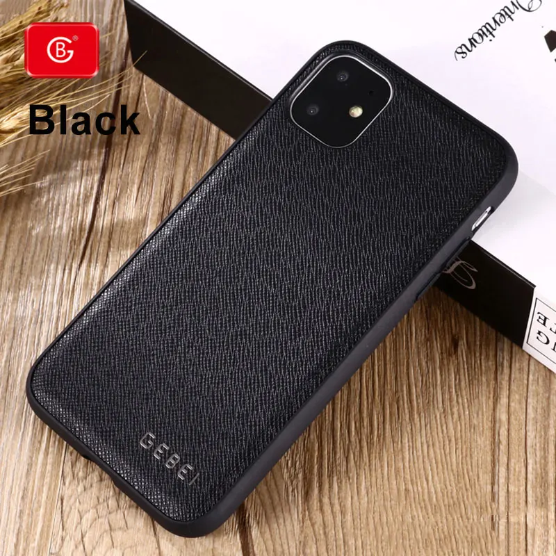 Black Роскошный брендовый чехол из натуральной кожи для iPhone 11 Pro X Xs Max XR, ультра тонкий противоударный силиконовый защитный чехол на заднюю панель, чехол s - Цвет: Black