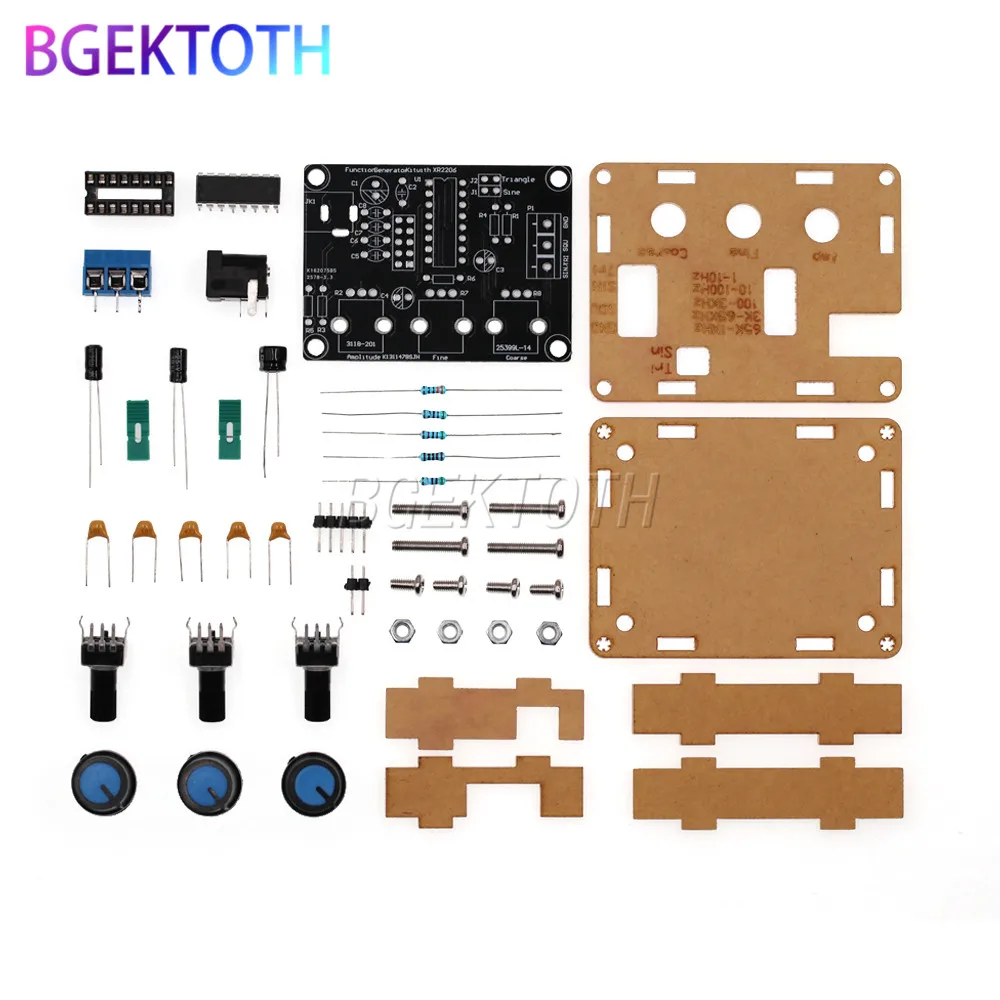 Функция генератор сигналов DIY Kit синус/треугольник/квадратный выход 1 Гц-1 МГц генератор сигналов Регулируемая амплитуда частоты XR2206 - Цвет: DIY KIT BLACK
