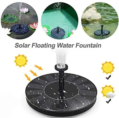 Садовый фонтан на солнечной батарее 16 см бассейн пруд птица ванночка патио