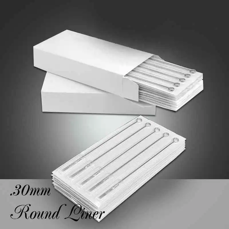 Кинжал 50 шт в наборе упаковочная коробка из иглы татуировки круглый вкладыш #10 (0 30