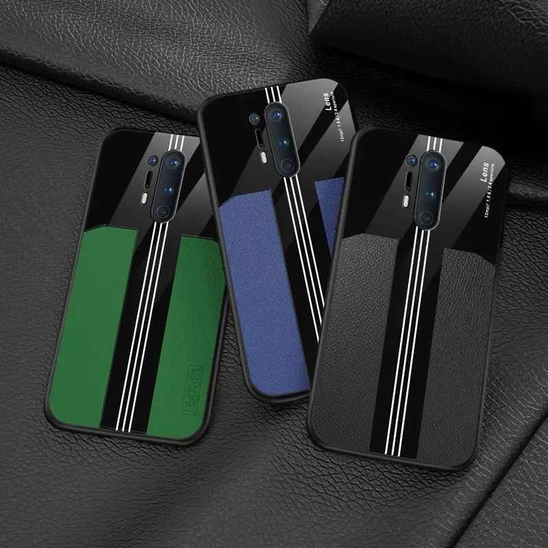

For One Plus 8 7 Pro Case Luxury Leather Cover For One Plus 7t Pro Acrylic Mirror Silicone Anti Fall