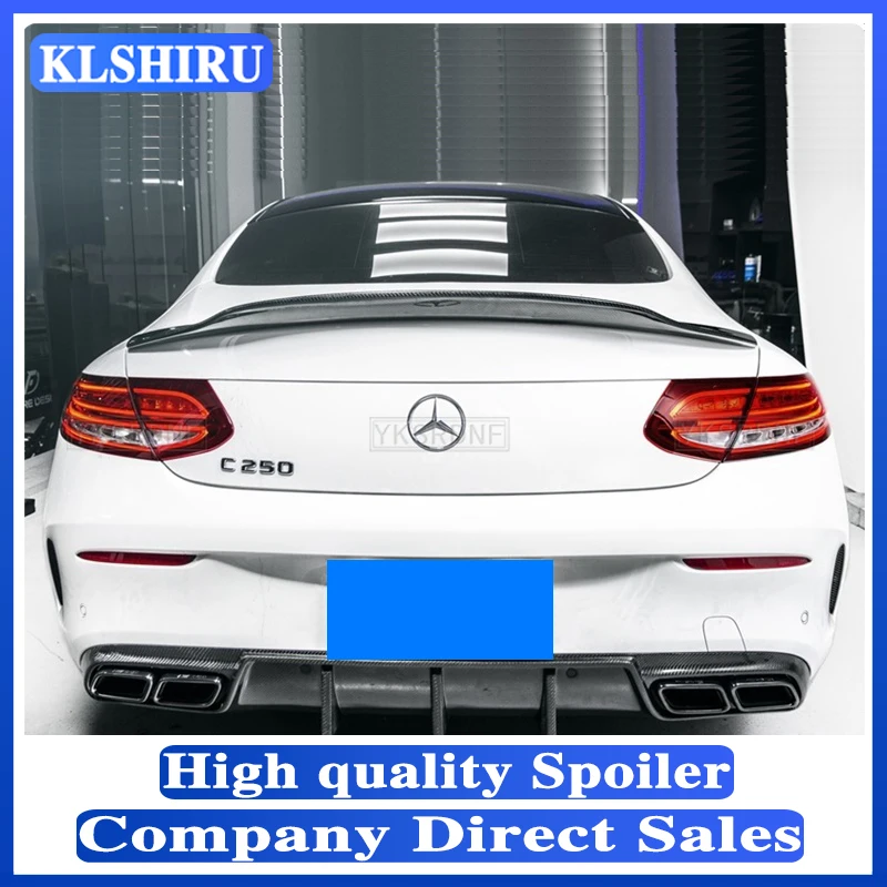 

KLSHIRU For Mercedes W205 COUPE 2014-2020 C-class C180 C200L C63 Spoiler Carbon Fiber PSM STYLE Car Rear Trunk Wing Spoiler
