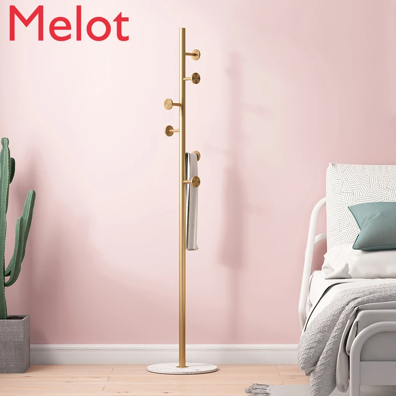 

Fashion European Style Luxury Wrought Iron Golden Coat Rack Modern Minimalist Bedroom and Household Storage Hanger
