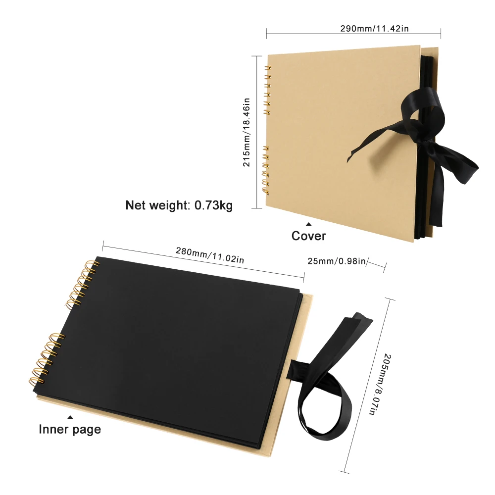 

DIY Wood Pulp Photo Albums Scrapbook Paper Craft Album Scrapbooking Picture Album for Wedding Baby Anniversary Gifts
