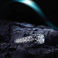 vintage fashion gorgeous jewelry round cut black white zircon silver color wedding rings size 6 10 trendy women
