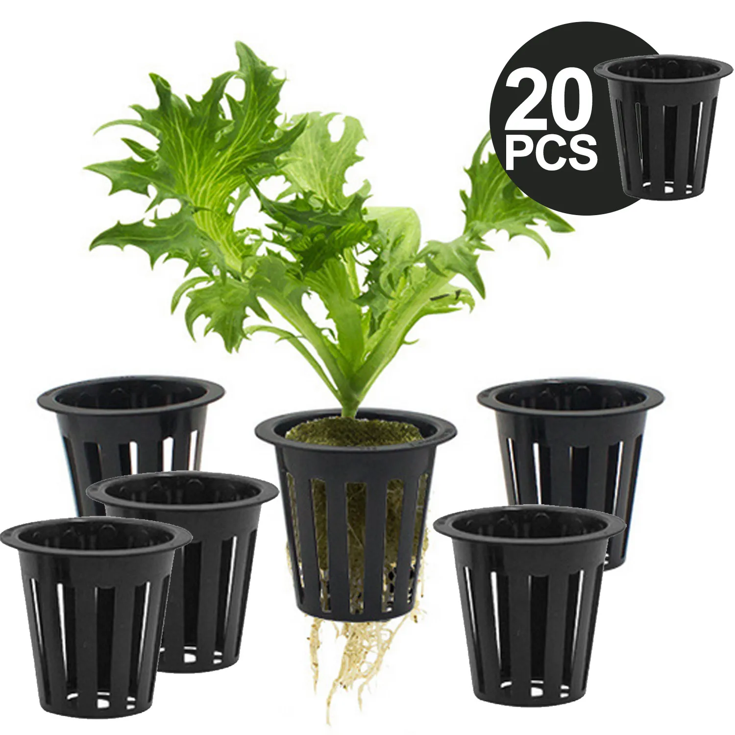 Behogar 20 штук гидропонических растений садовая сетка сетчатых Корзин из