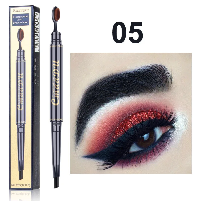 

1pc Double Ended Eyebrow With Brush Toothbrush Head Eyebrow Pencil Long Lasting Waterproof Tattoo Eyebrow Pencil Makeup TSLM2