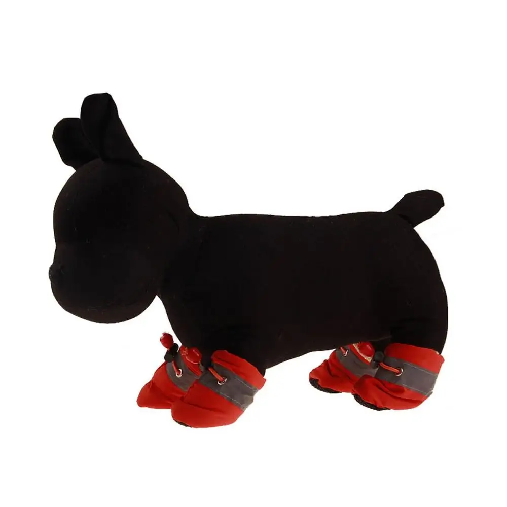 

4pcs Dog Shoes Autumn Winter Plush Velvet Shoes For Dogs Sport Shoes Pet Accessories Footwear Thick Warm Waterproof Dog Shoes
