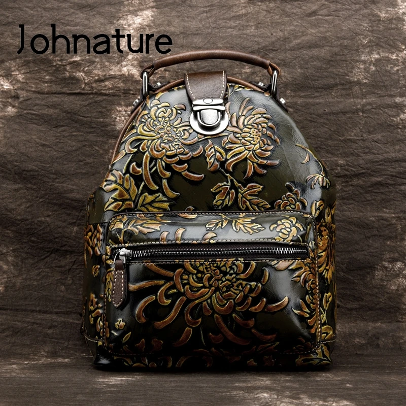 Женский рюкзак ручной работы Johnature маленькая сумка на плечо с Цветочным