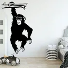 Большая забавная Наклейка на стену с изображением дерева обезьяны, детская комната, мультяшная, джунгли, лес, обезьяна, животные, ветка, настенная наклейка, виниловый Декор для спальни