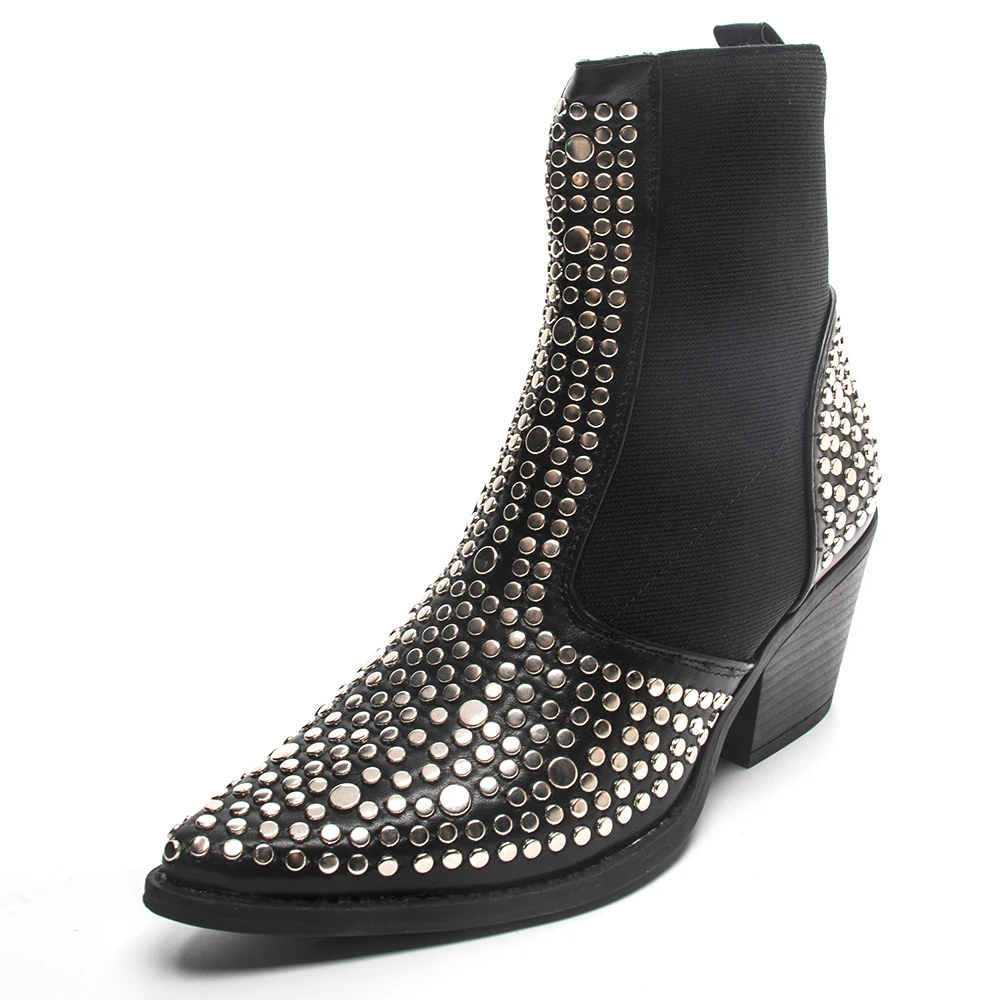 

Fujin/женские ботинки; Новинка 2020 года; Сезон осень-зима; Пикантные джинсовые ботильоны с острым носком; Модные эластичные ботильоны с заклепк...