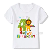 boys animals birthday number print t shirt children birthday boy dino party t shirts boygirl funny panda gift tshirt present
