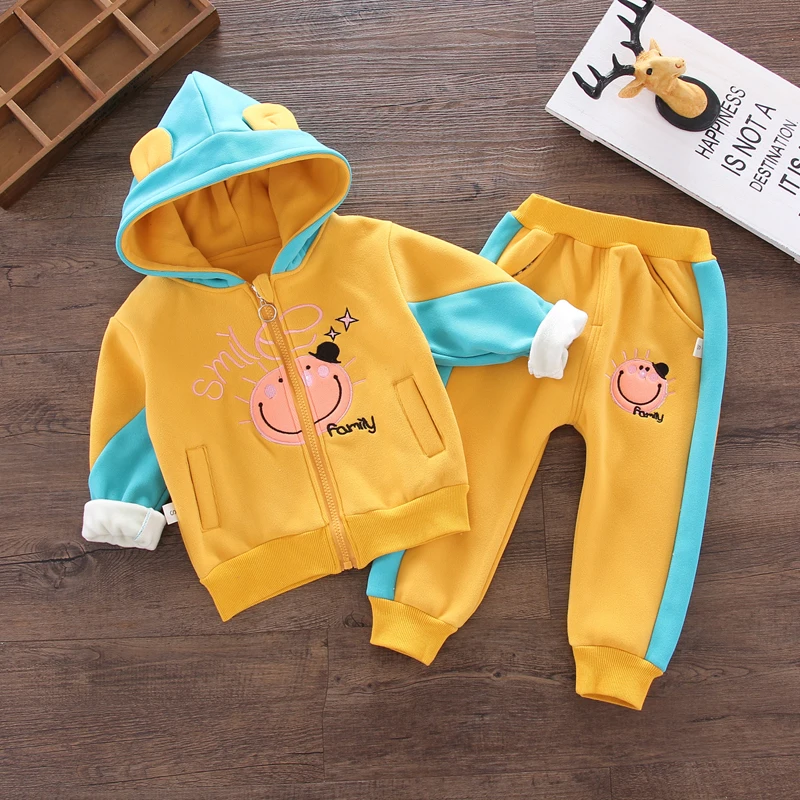 Детские зимние штаны Костюмы комплект симпатичный для новорожденной девочки