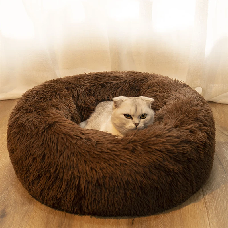 

Dog Accessories Round Plush Fluffy Pet Bed for Chihuahua Beds for Cats Free Shipping Dog Beds for Small Dogs Dropshipping Center