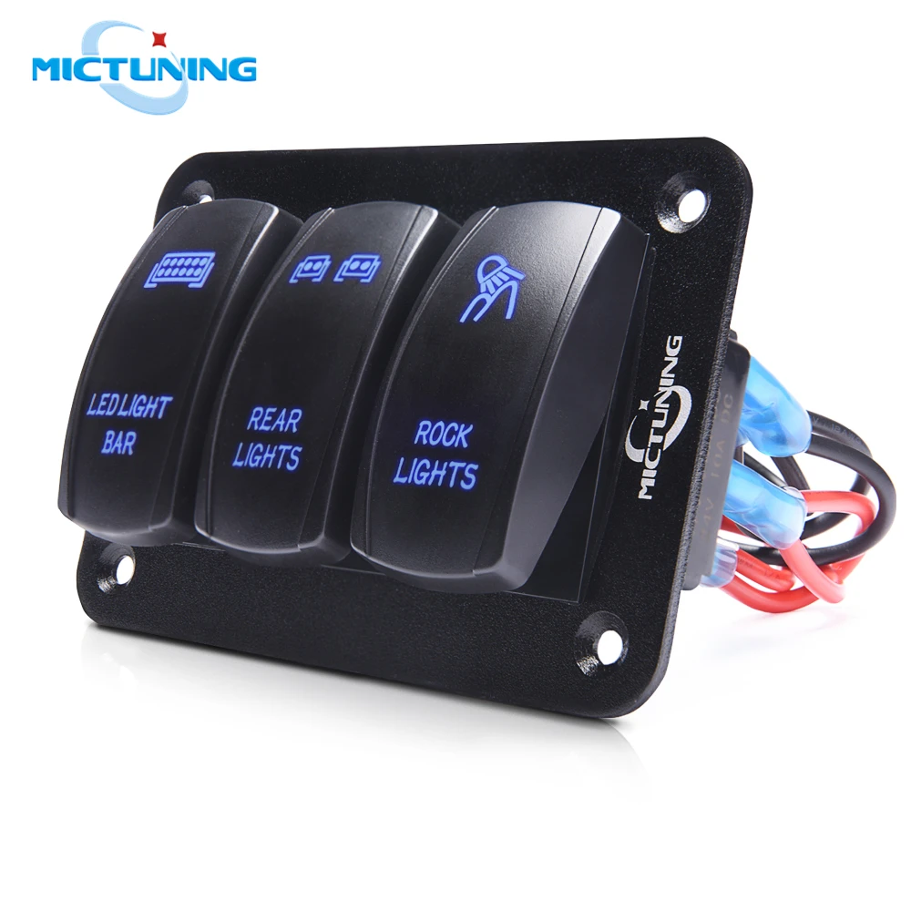 Светодиодный светильник MICTUNING 3 Gang панель клавишного переключателя 5 контактов