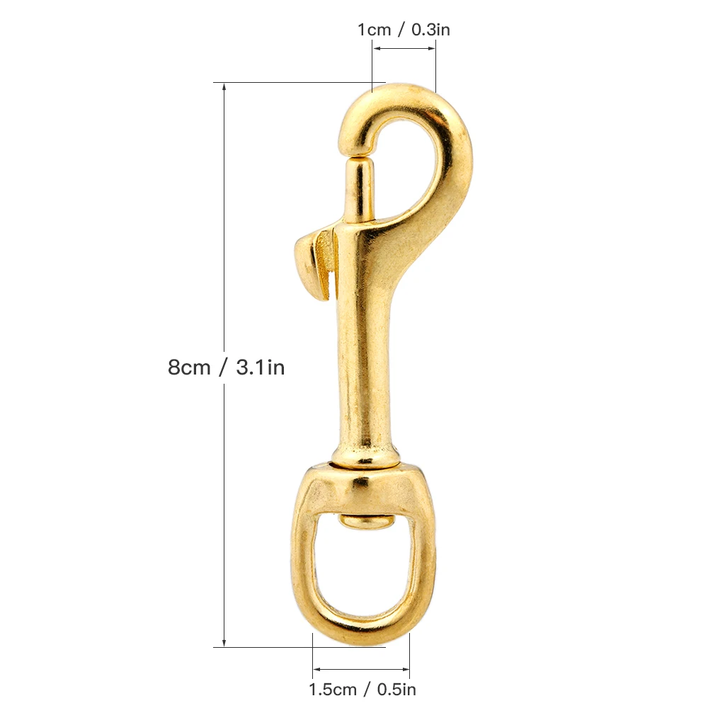 

Heavy Duty Diving Swiver Hook Solid Brass Swivel Eye Lobster Clasp Bolt Snap Trigger Hook for Straps Bag Underwater Diving Equip
