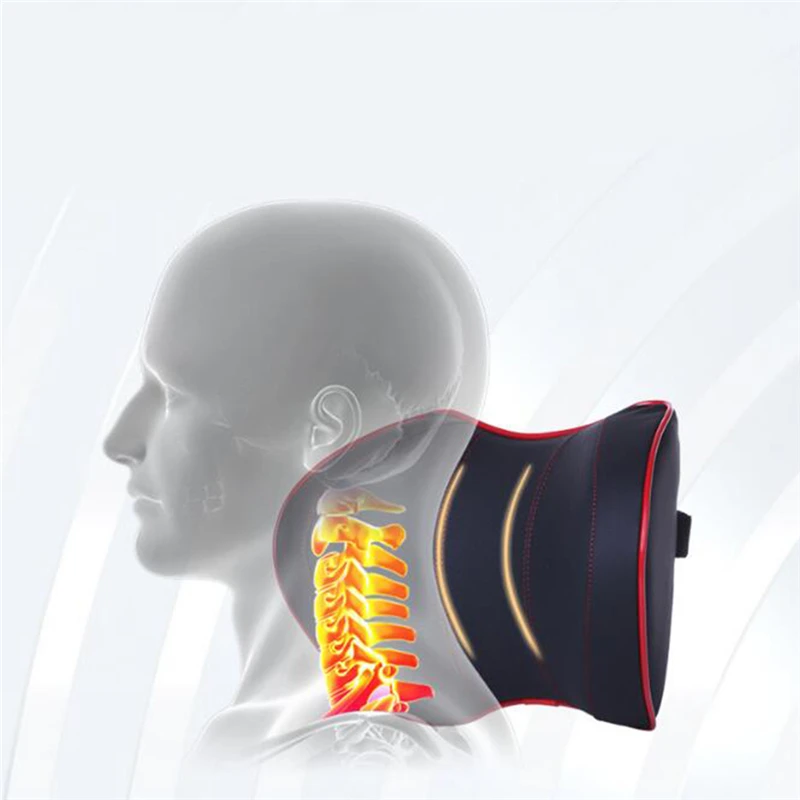 

Car Headrest Neck Pillow For Seat Chair In Auto Memory Foam Cotton Cushion Fabric Cover Soft Head Rest Travel Office Support