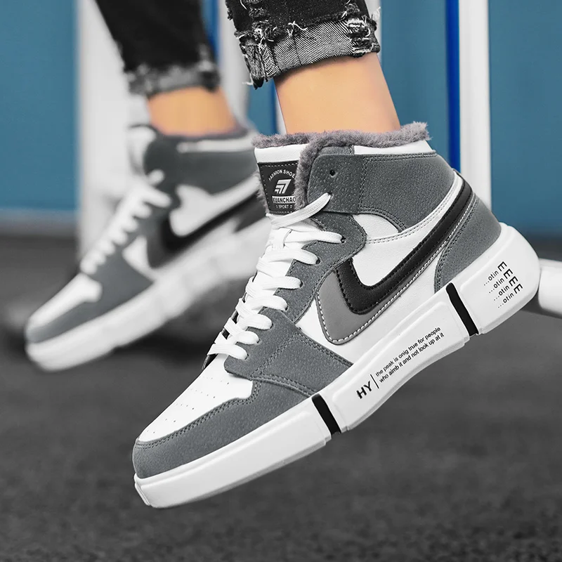 

Модные высокие кроссовки, обувь, повседневные кроссовки с плюшем