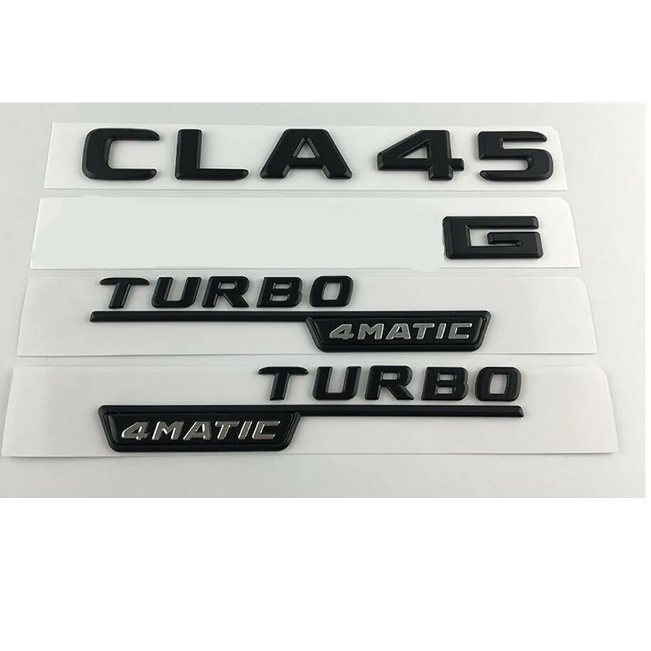 Черный CLA45 TURBO 4matic Багажник крыло значки эмблемы для Mercedes Benz|Эмблемы| |