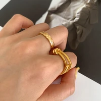 silvology 925 sterling silver double layer tie a knot rings for women creative texture vintage korea rings 925 statement jewelry