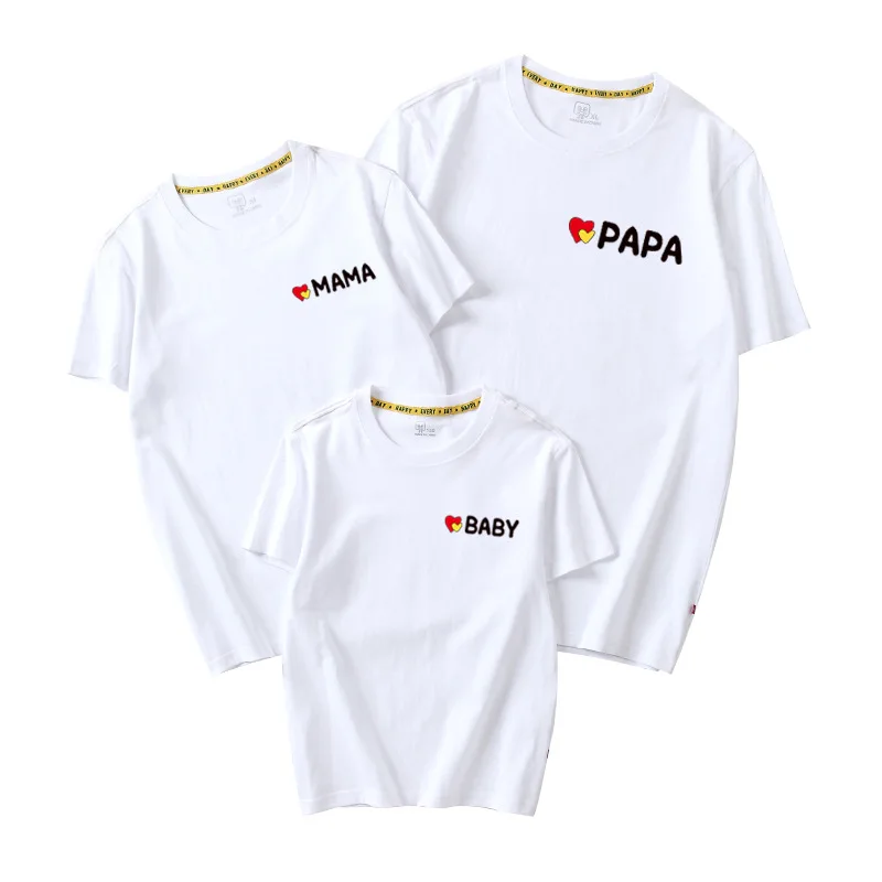 Мама и я одежда футболка летние Семейные комплекты платья для мамы дочки женская