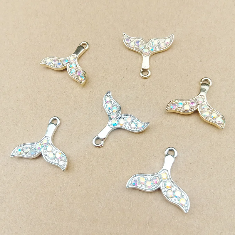 10pcs Mermaid Fish Tail Charms Accessories Enamel Pendants for Decoration Bracelets Necklace Earring KeyChain Jewelry Making