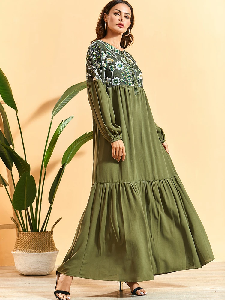 2020 abaya Кафтан Дубай мусульманская модная Женская одежда длинная