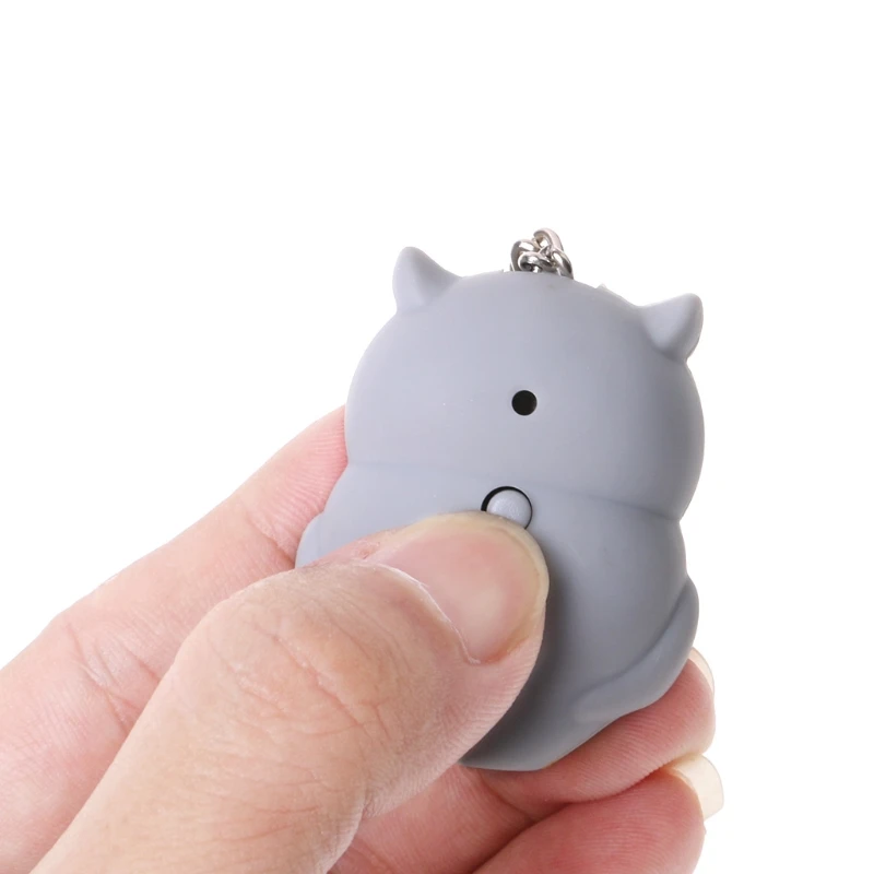 

Funny LED Light 3D Cartoon Owl Keyring Sound Hooting Key Chain Key Gift Kid Toys