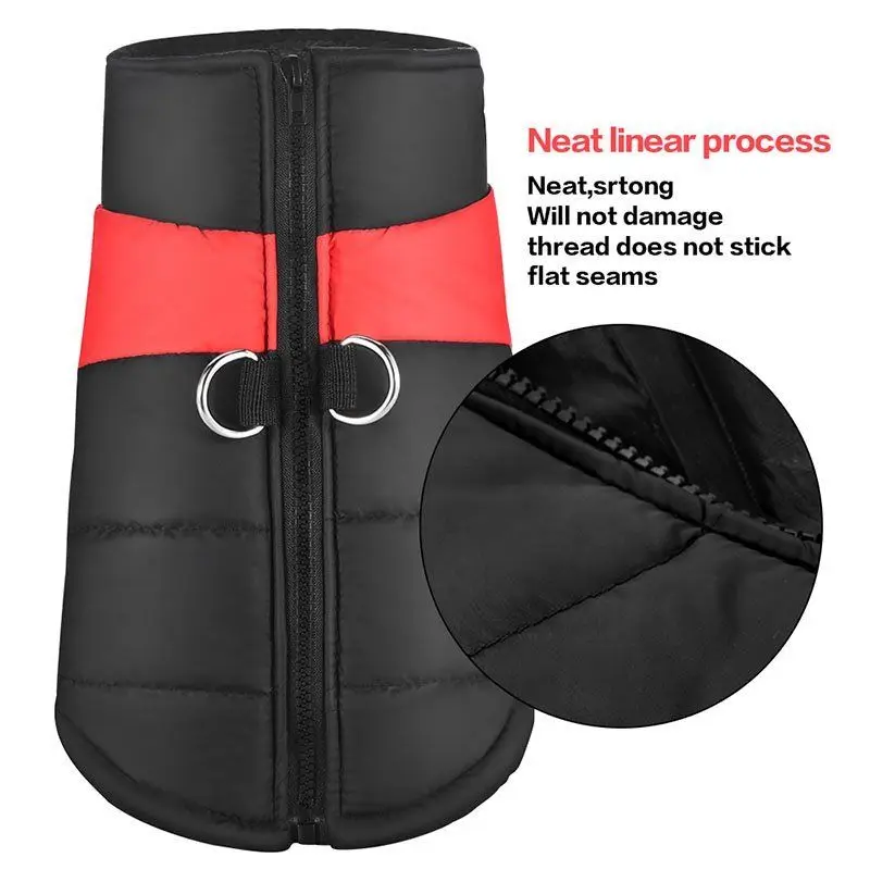 

Водонепроницаемый небольшой/Большой Pet Одежда с принтом в виде собак зимние теплые верхней одежды с хлопковой подкладкой: куртка жилет курт...